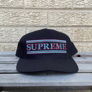 FW16 Supreme Stripes 5 Panel Snapback Hat
